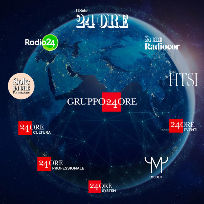 Il Gruppo è formato da Il Sole 24 Ore, 24 ORE Radiocor, HTSI, 24 ORE eventi, Mudec, 24 ORE System, 24 ORE professionale, 24 ORE Cultura,  Sole 24 ORE Formazione, Radio 24